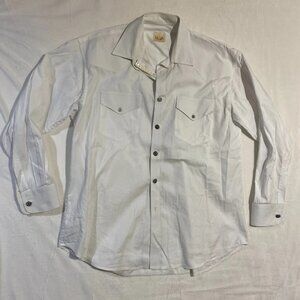 Stubbs Collection Button-Up Shirt Mens L White Two Chest Pockets Western Classic